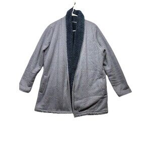 LL BEAN Sherpa-Lined Cozy Cardigan Jacket Women’s M Blue #505470